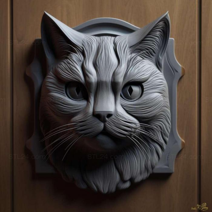 Nature and animals (Chartreux cat 1, NATURE_5561) 3D models for cnc